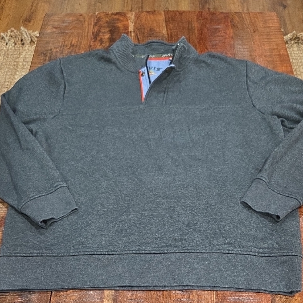 Orvis Men's Charcoal Quarter Zip-Up Sweatshirt Pullover